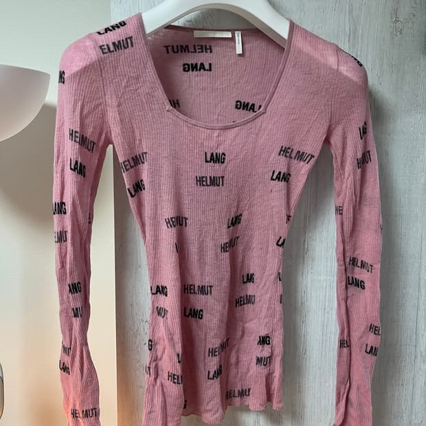 헬무트랭 로고 패턴 울 슬리브