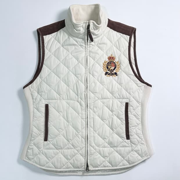 폴로 우먼스 크레스트 로고 퀼팅 베스트