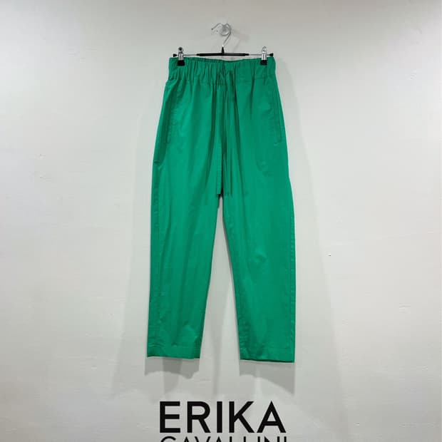 ERIKA CAVALLINI 에리카 카발리니 그린 밴딩 팬츠 (40)