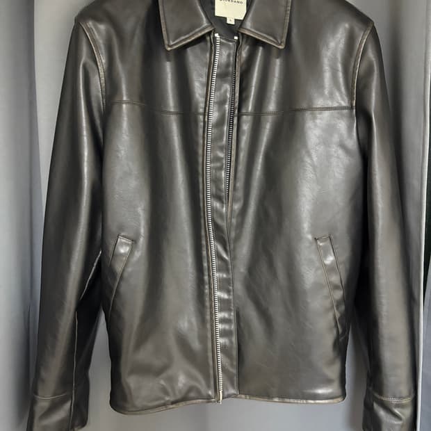 지오다노 블랙 레더 자켓 L사이즈