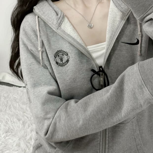 🐰나이키 맨유 그레이 코튼 후드집업🤍