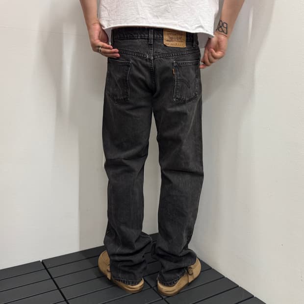 80s 리바이스 505 오렌지탭 스트레이트 블랙진 made in USA 