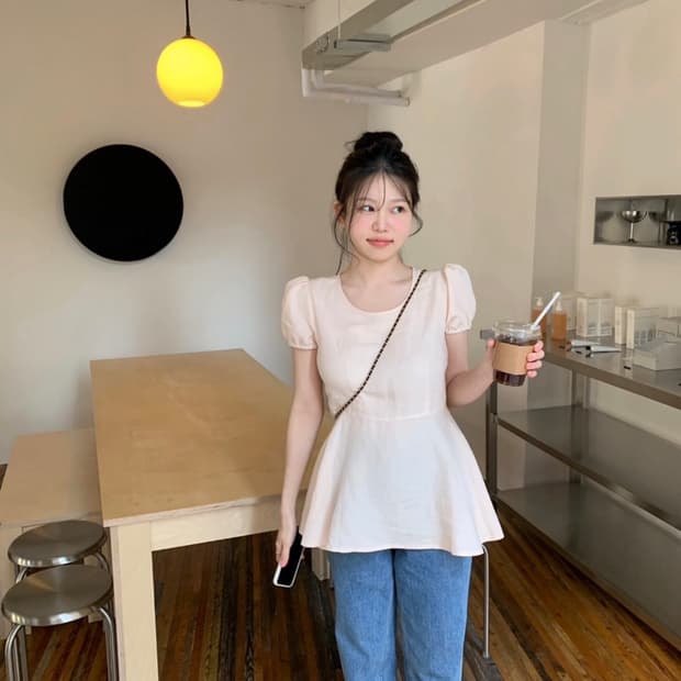 온트 온트마켓 피치 블라우스