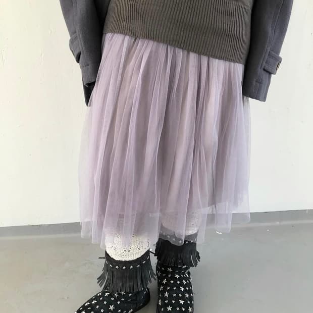 차일드매거진 오묘 그레이 샤 스커트