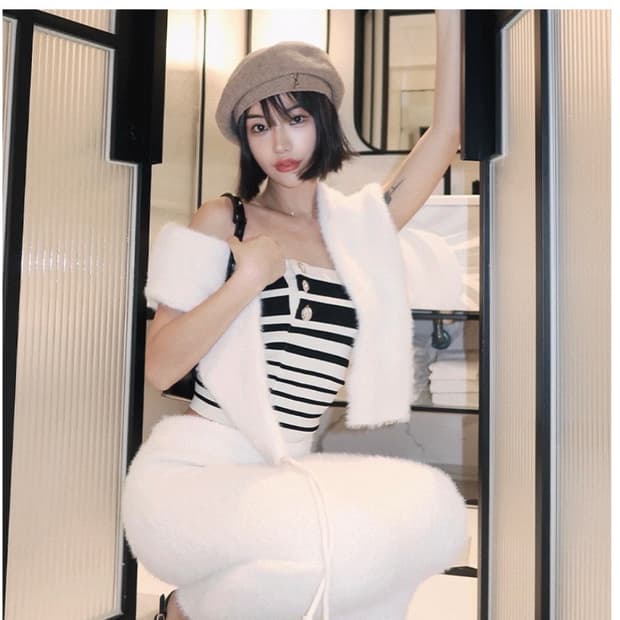 Varzar ) 스터드 로고 울 베레모 (be)