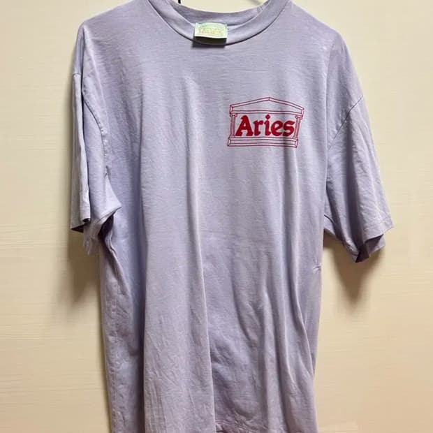 Aries 에리즈 라벤더 퍼플 반팔 티셔츠