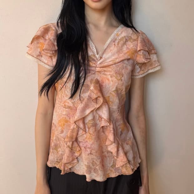 인앤양인하모니 Frill top, orange
