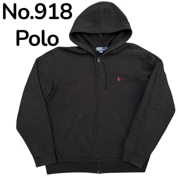 00s 폴로 랄프로렌 레드포니 블랙 후드집업 XL