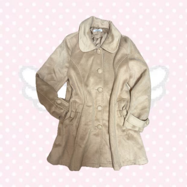 모리걸 데일리 라떼갸루맛 밀크초코맛 리본단추 롱코트