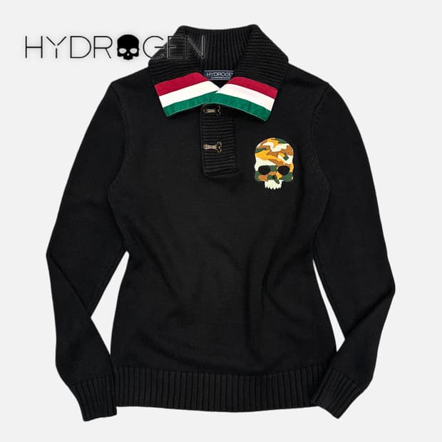 HYDROGEN camo skull mark knit