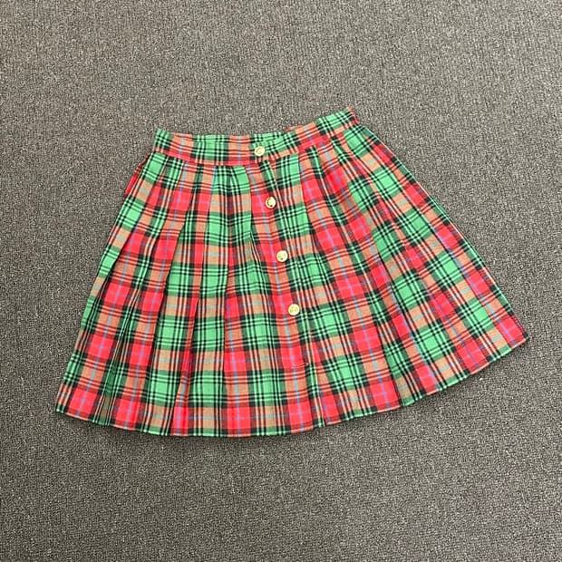 OS)Japanese vintage 타탄체크 플리츠 스커트