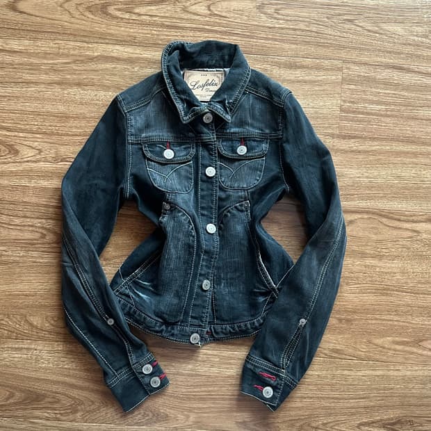 빈티지 포켓 청자켓 오네갸루 긱시크 고딕 그런지 모리걸 페어리 와투케