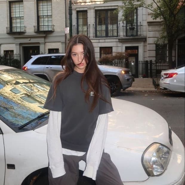 ➕오베이 반팔 티셔츠/ 그레이