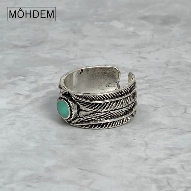 [Unisex] 깃털 빈티지 엔틱링 실버 반지