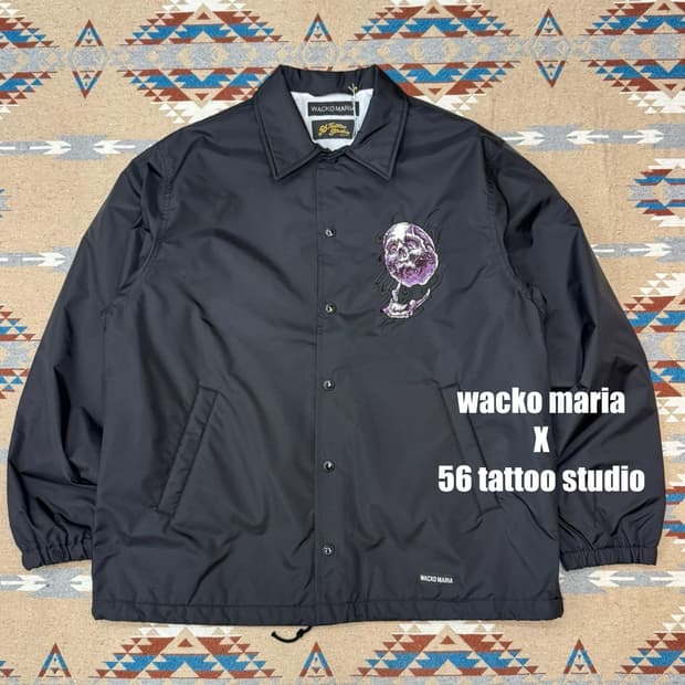[XL] 와코마리아 x 56타투 스튜디오 코치자켓 블랙 