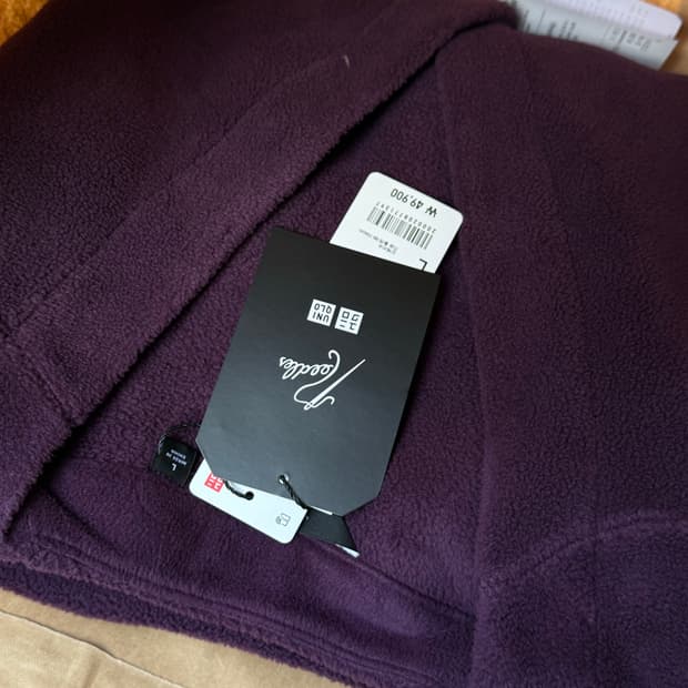 유니클로 니들스 후리스 오버사이즈 가디건 퍼플 L
