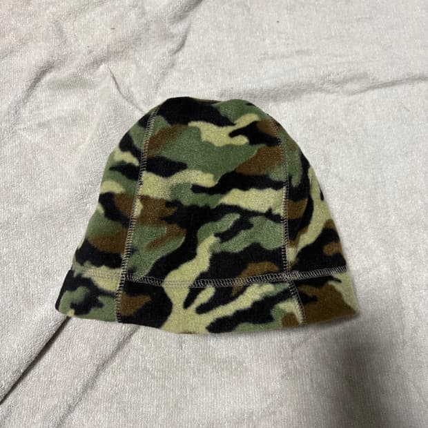빈티지 카모 플리스 비니