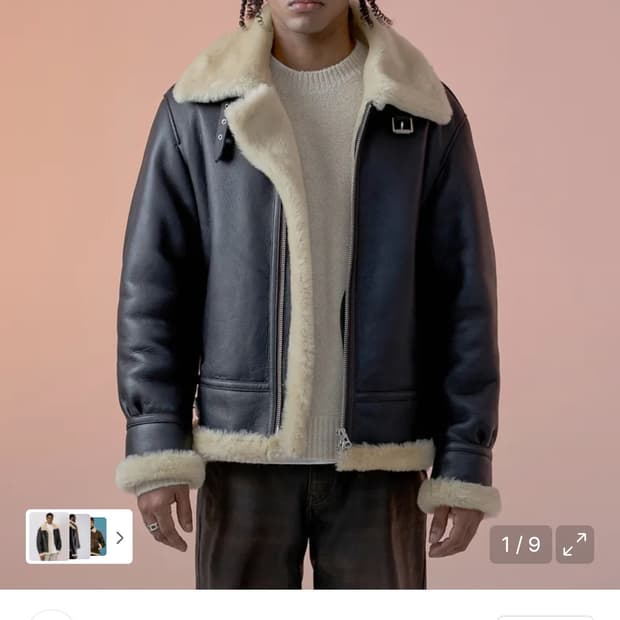 XL 105) 스페로네 SPERONE 리얼 B3 무스탕 브라운 가죽 자켓