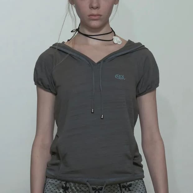 스컬프터 Raglan Hoodie Tee Charcoal