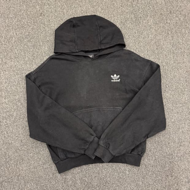 95)아디다스 빈티지 로고 블랙 후디
