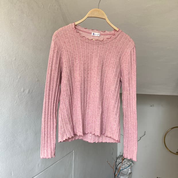 베이직 롱슬리브 레이어드 레이스 탑