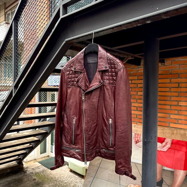 ALLSAINTS – Deep Brown Lambskin Rider Ja