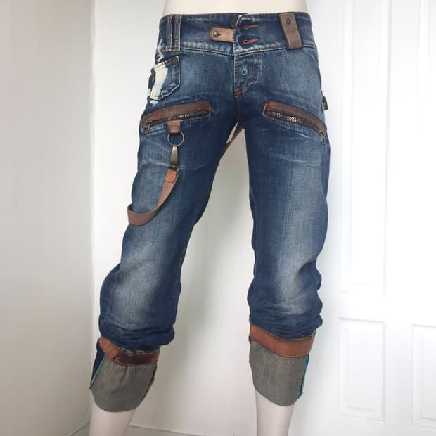 Y2K Rare Miss Sixty Leather Detail jeans