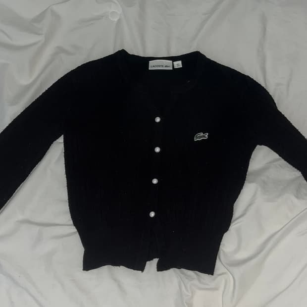 빈티지 라코스테 크롭 가디건 