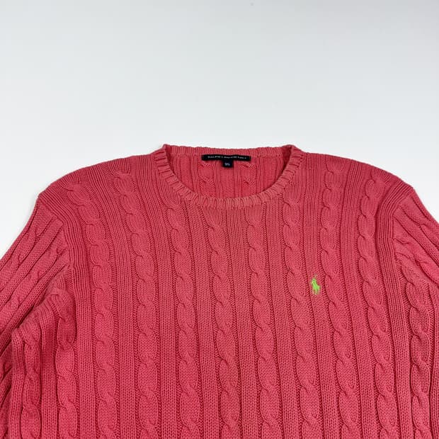 폴로 랄프로렌 포니 연핑크 케이블 니트 (M 여성추천)