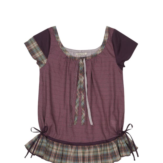 COYSEIO STRAP SHIRRING BLOUSE PURPLE