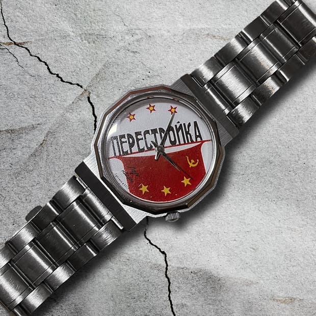 80s CCCP 소련제 페레스트로이카 메탈 손목 시계 쿼츠