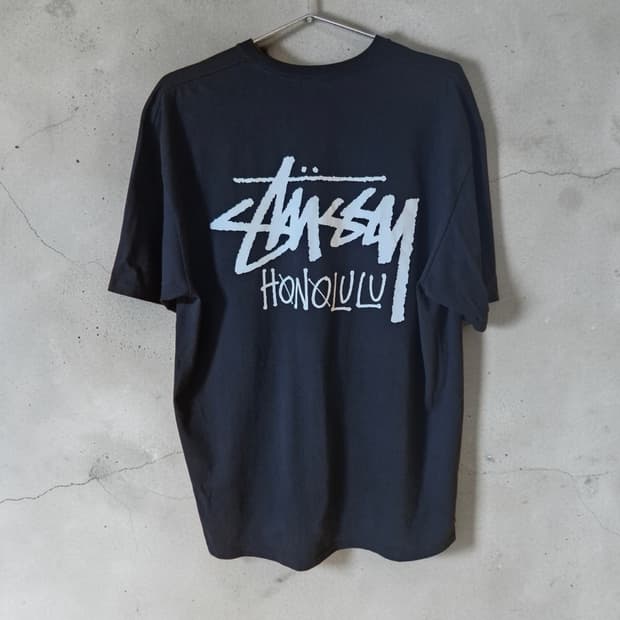 스투시 Honolulu 로고 반팔 블랙 XL