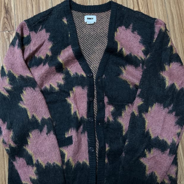 오베이 모헤어 가디건