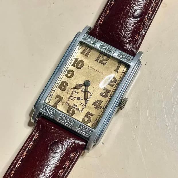 수리완료! 1920년대 빈티지 론진 사각 탱크 수동시계 LONGINES