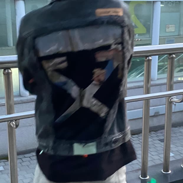 Off White art piece denim jacket M black