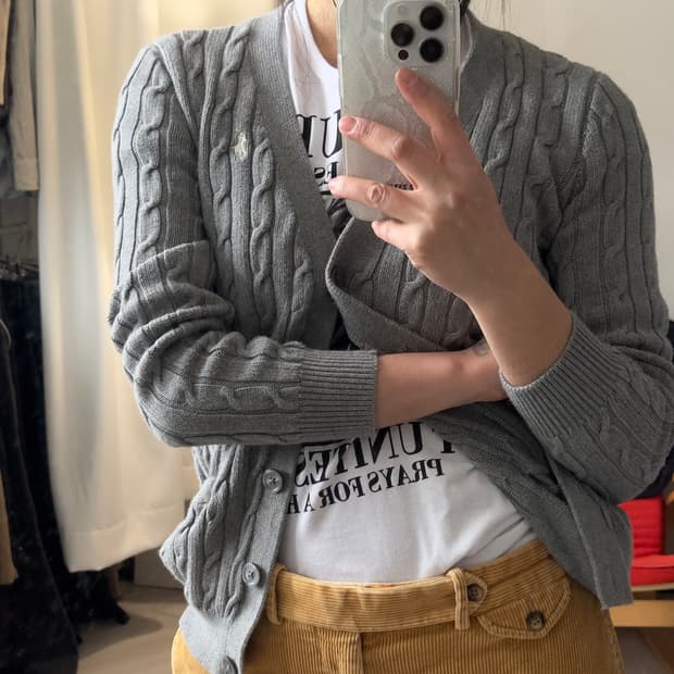 [Polo Ralph Lauren]cable V-neck cardigan