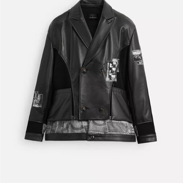 자라 앤더슨벨 니트 패치 램스킨 자켓 M