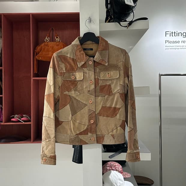 오토 브라운 돈피 패치워크 자켓