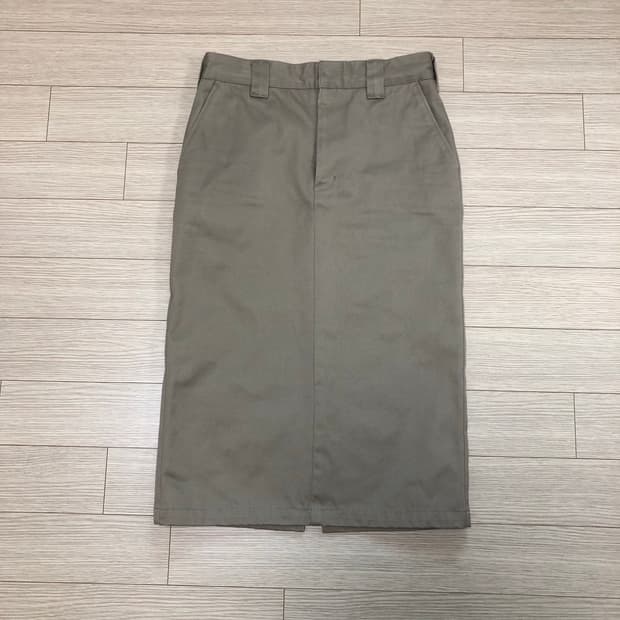 1 HYKE 타이트 슬릿 미디스커트 브라운카키 디키즈 빔즈