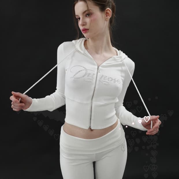 드라이로즈 립포인트 후드집업 아이보리 m