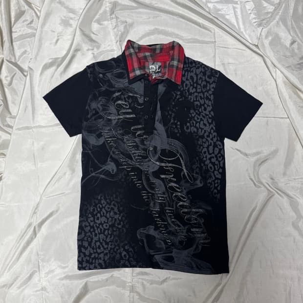 O0's Design Check Layered Leopard Tee