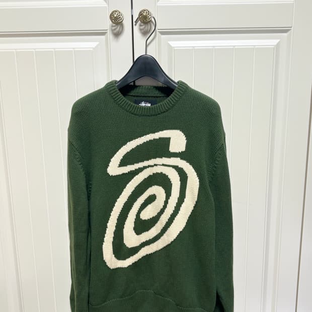 스투시 컬리 S 스웨터 그린
