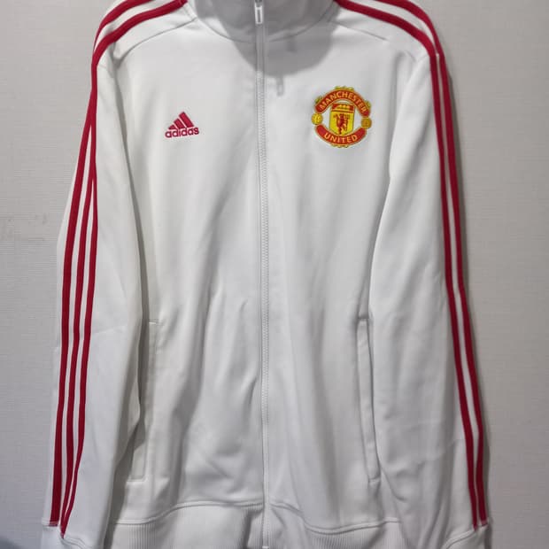 아디다스 희귀 대장급 맨유 흰빨 화이트 트랙탑 저지 져지집업 95~100