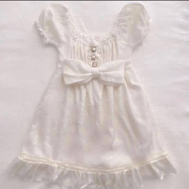 리즈리사 Lizlisa 화이트 리본 원피스 핀터깔 히메 로걀 갸루 