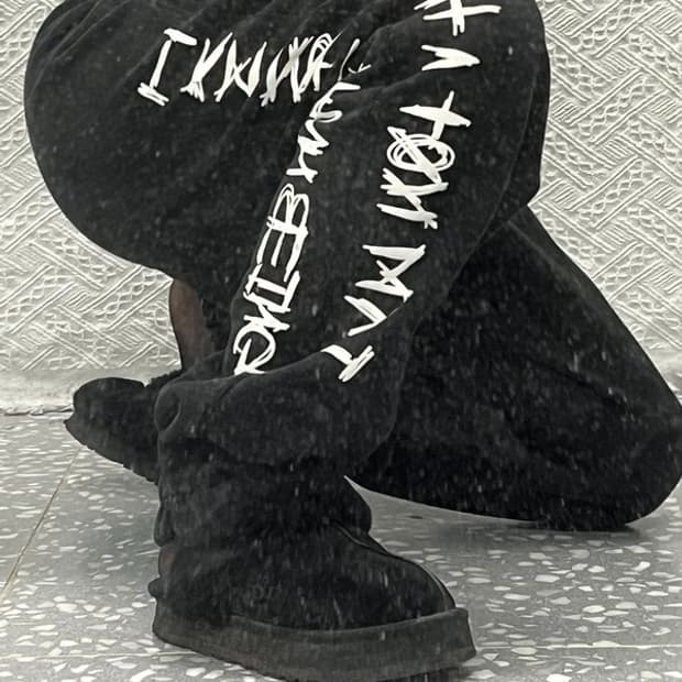 아임낫어휴먼비잉 힙합 빅로고 스트릿 조거팬츠 L C06546