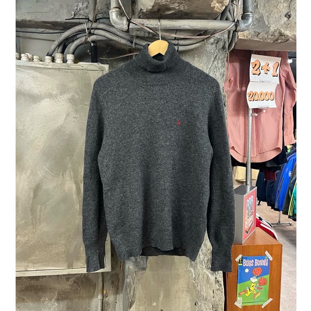 폴로 랄프로렌 목폴라 니트 차콜 L #csz3136