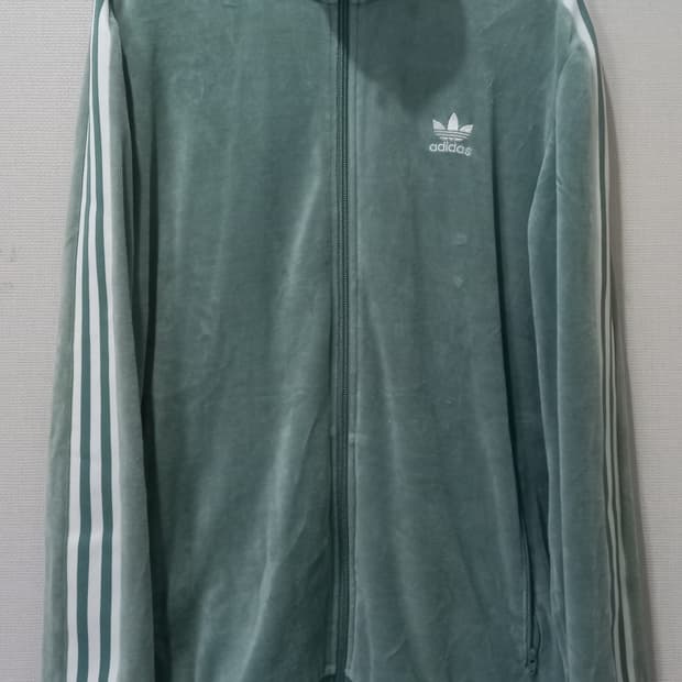 아디다스 벨벳 민트 스카이블루 트랙탑 저지 져지집업 100/L