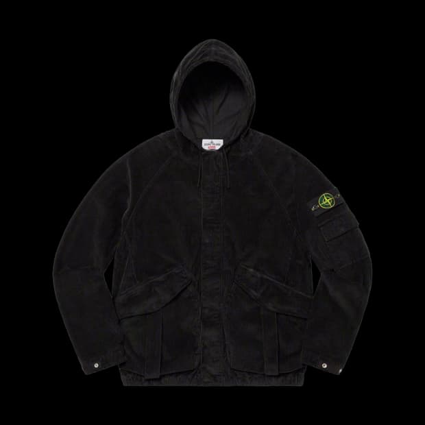 구해요) 슈프림 스톤아일랜드 코듀로이 자켓 블랙 M