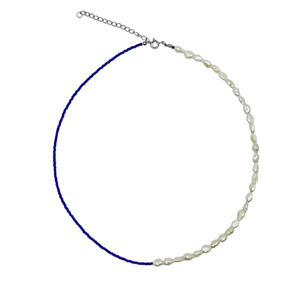 Blue pearl necklace 