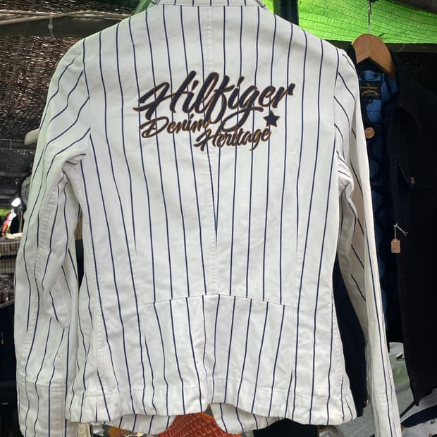 희귀)타미 자수로고 스트라이프 자켓
